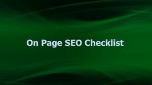 On Page SEO checklist